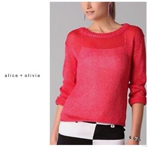 Alice + Olivia Ethan Boxy knit sweater - poppy